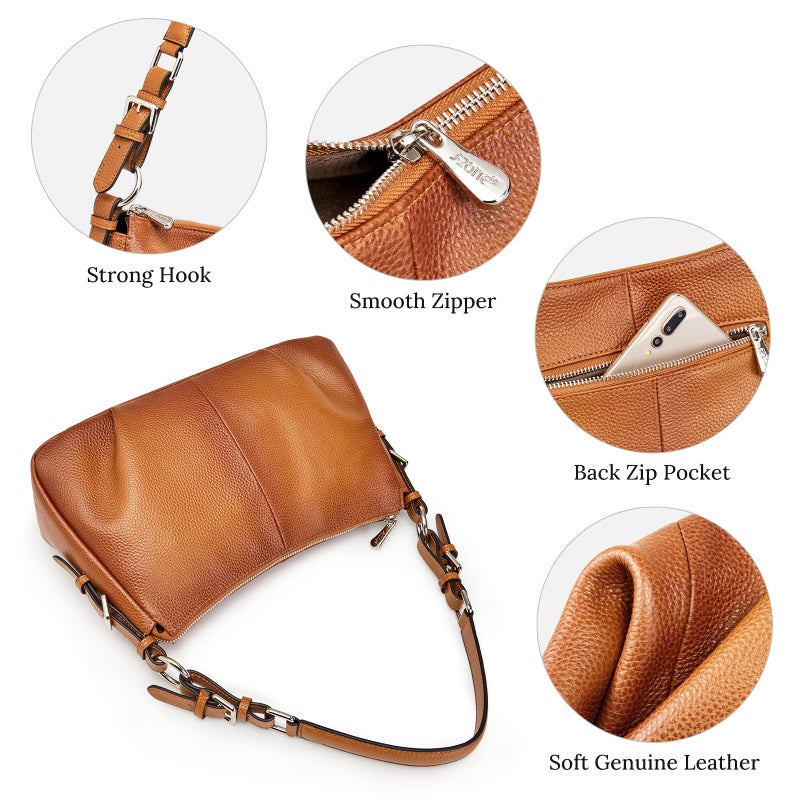 S-ZONE Womens Hobo Genuine Leather Shoulder Bag Top-handle Handbag Ladies Purses - Image 4